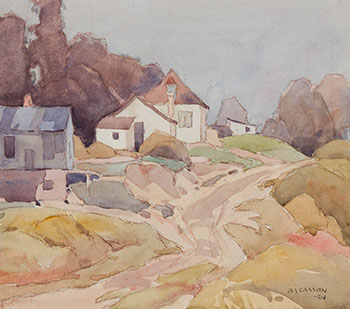 Untitled (Hillside Houses) par Alfred Joseph (A.J.) Casson