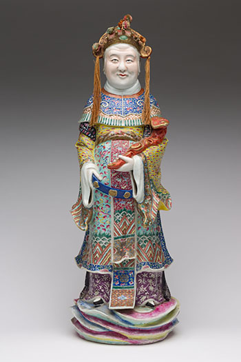 A Large and Unusual Chinese Famille Rose Figure of a Female Sage, 19th Century par  Chinese Art