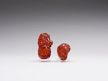 Chinese Amber Carved Snuff Bottle and Pendant, 18th/19th Century by  Chinese Art