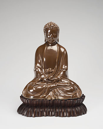 An Unusual Café-au-Lait Porcelain Seated Figure of the Medicine Buddha, Republican Period, Early 20th Century by  Chinese Art