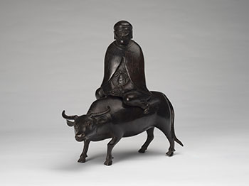 A Japanese Bronze 'Traveler and Ox' Censer, Meiji Period, 19th Century by  Japanese Art