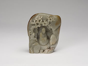 A Chinese Celadon Jade Carved ‘Luohan’ Mountain, 18th/19th Century by  Chinese Art