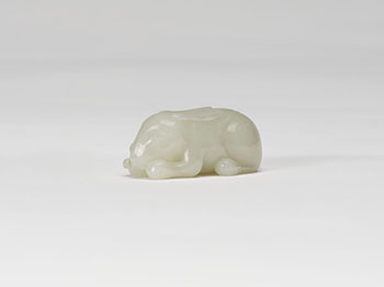 A Chinese White Jade Figure of a Rabbit, Late Qing Dynasty par  Chinese Art