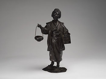 A Japanese Bronze Okimono of a Lady, Signed Seikoku, Meiji Period, Late 19th Century par  Japanese Art