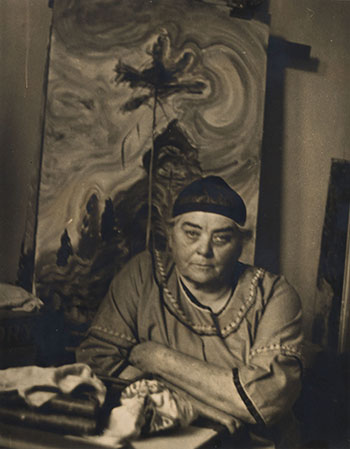 Emily Carr in her Studio (Sunshine and Tumult in the background) by Harold Mortimer-Lamb