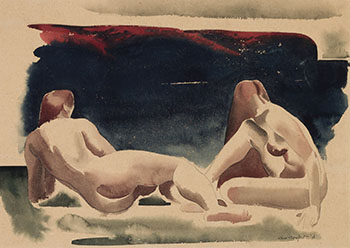 Contemplation (Two Nudes at Bon Echo) by Charles Fraser Comfort
