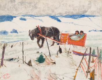 Variation of Endormis sur le chemin du retour for Maria Chapdelaine by Clarence Alphonse Gagnon