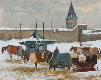 The Cab Stand, St. Louis Gate, Quebec by Robert Wakeham Pilot