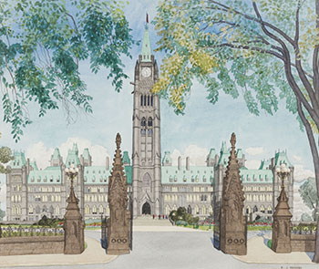 Parliament Buildings, Ottawa by Edward John (E.J.) Hughes