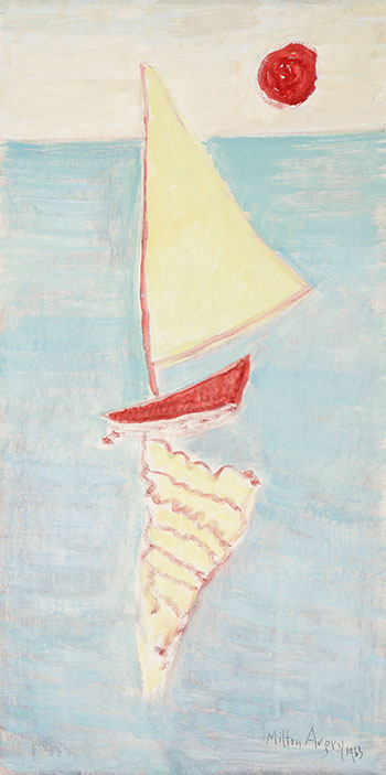 Sail in Sunset Sky par Milton Avery