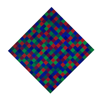 Continuum bleu, rouge, vert et mauve par Guido Molinari