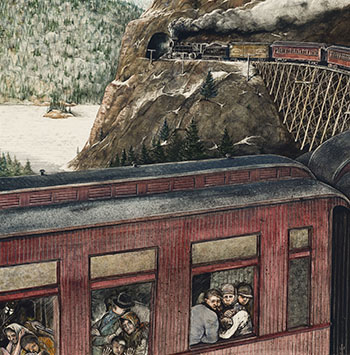 Immigrant Train Above Lake Superior by William Kurelek