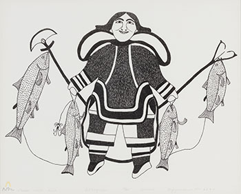 Woman with Fish by Eegyvudluk Ragee