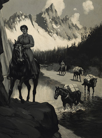 Horse Team through Mountain Pass (Winter in the Mountains) par Arthur Henry Howard Heming