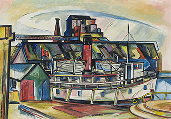 Port of Montreal (Royal Household Flour, Montreal) by Fritz Brandtner