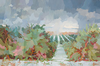 October Snow, Beaver Valley Orchard by Donald MacKay Houstoun