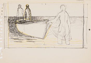 Study for Woman, Man and Boat (AC00518) by Alexander Colville