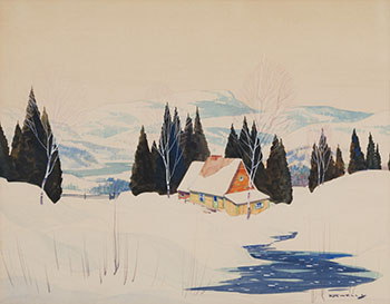 Cabin Nestled in Snow par Graham Noble Norwell