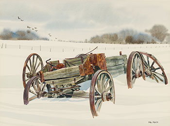 Wagon in Snow by Melvin George Heath