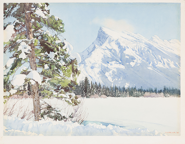 Mt. Rundle in Winter par Walter Joseph (W.J.) Phillips
