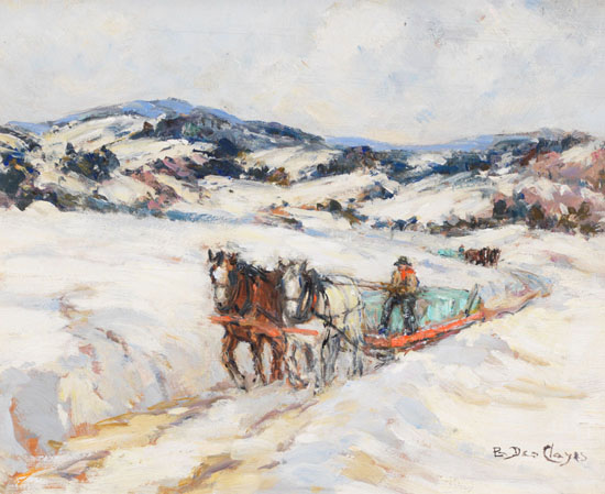 Hauling Ice, Laurentians by Berthe Des Clayes