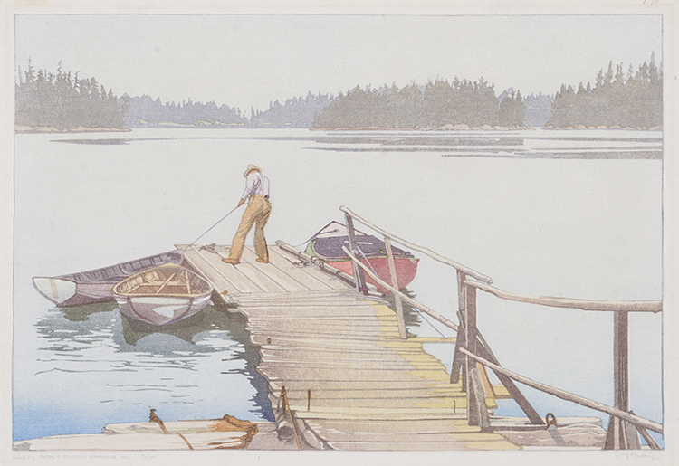 Sharp's Dock, Pender Harbour par Walter Joseph (W.J.) Phillips