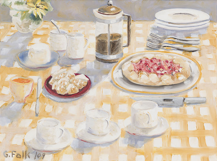 Yellow Tablecloth, Coffee & Crustata par Agatha (Gathie) Falk