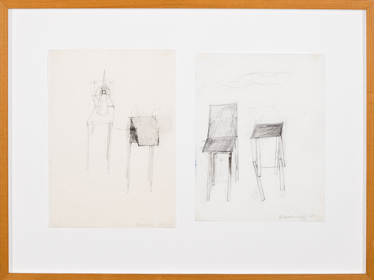 Diptych with chairs by Betty Roodish Goodwin