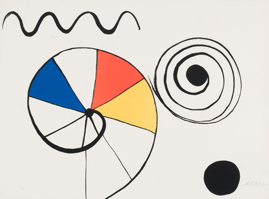 Spirales en trois couleurs par Alexander Calder