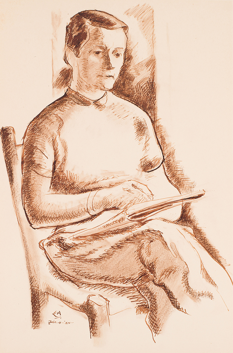 Portrait Sketch of Mrs. Maass par Edwin Headley Holgate