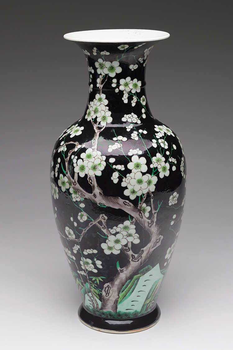 A Chinese Famille Noire 'Prunus' Baluster Vase, Late Qing Dynasty by  Chinese Art