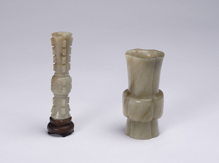 Two Chinese Jade Archaistic Jade Vessels, 17th/18th Century by  Chinese Art