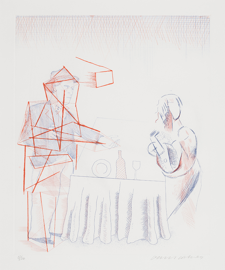 Figure with Still Life (from The Blue Guitar) by David Hockney