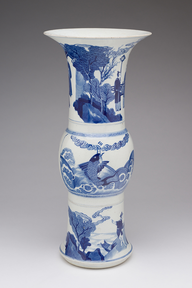 A Chinese Blue and White 'Figural' Yenyen Vase, 19th Century by  Chinese Art