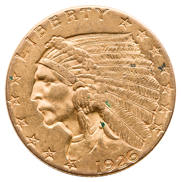 Gold $2 ½ Quarter Eagle “Indian Head” 1926, Philadelphia Mint par  USA