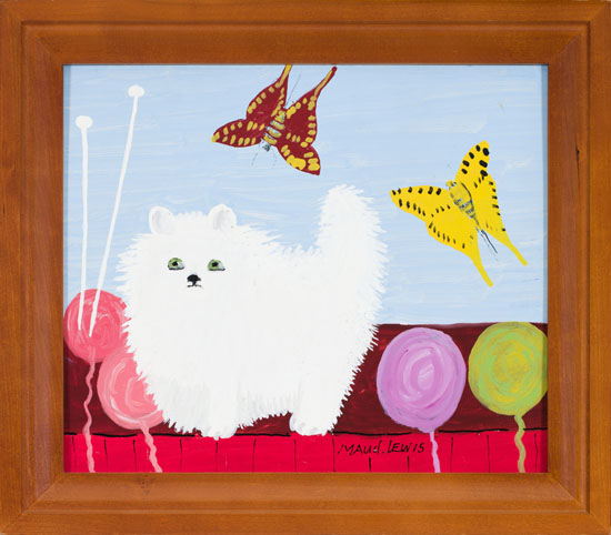 Cat with Wool and Butterflies by Maud Lewis