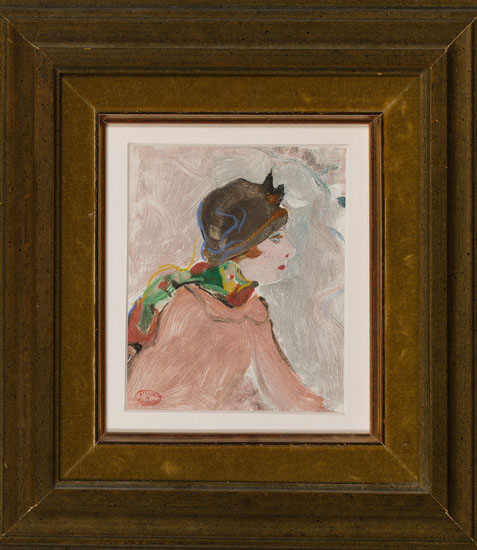 Femme au chapeau par Clarence Alphonse Gagnon