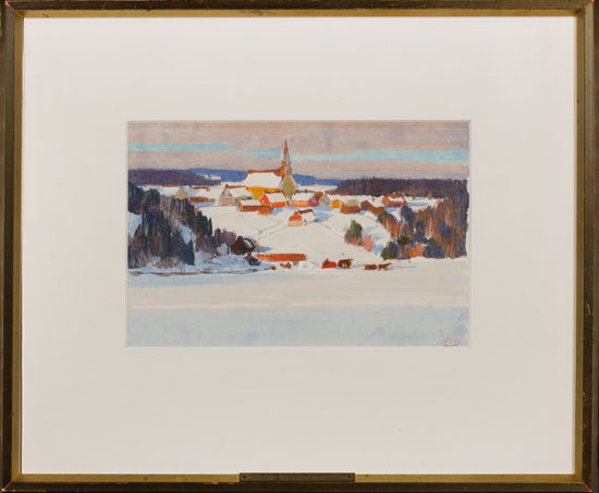 Village ensoleillé par Clarence Alphonse Gagnon