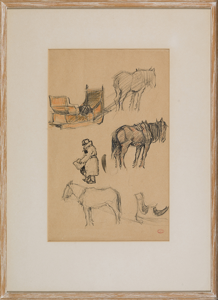 Étude de chevaux, Baie St. Paul by Clarence Alphonse Gagnon