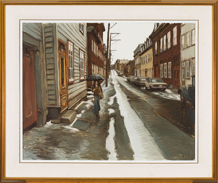 Une journée humide - Rue Latourelle - Québec par John Geoffrey Caruthers Little