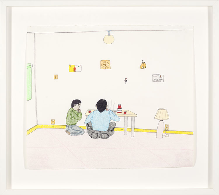 Untitled (Eating at the Table) par Annie Pootoogook