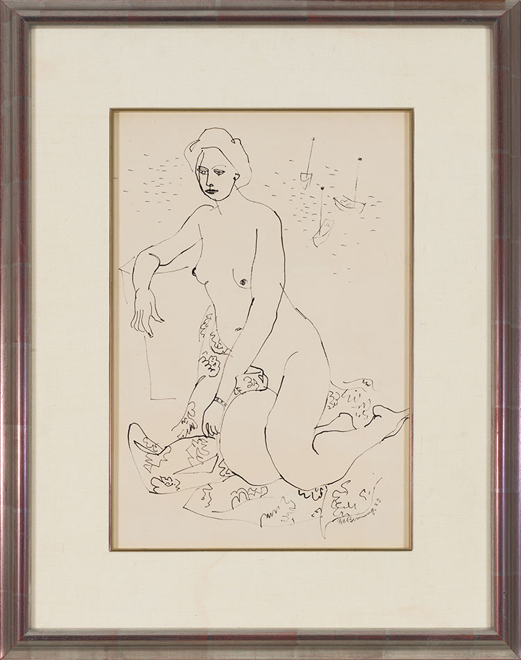 Female Nude, Figure Seated by Bertram Charles (B.C.) Binning