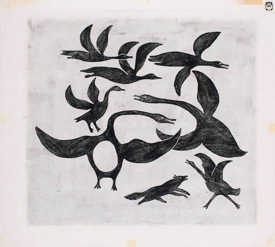 Geese Frightened by a Fox par Kenojuak Ashevak