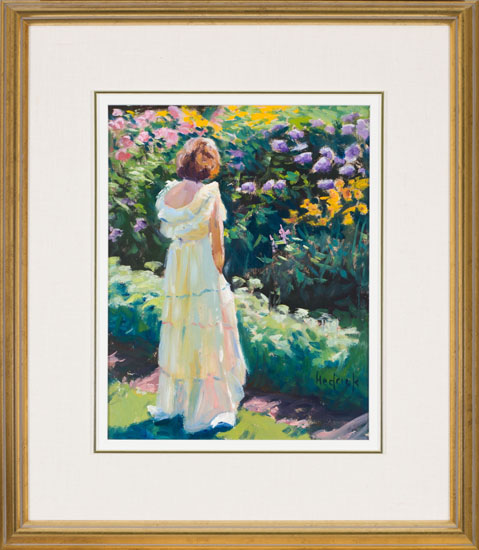 Girl in Garden par Ron Hedrick