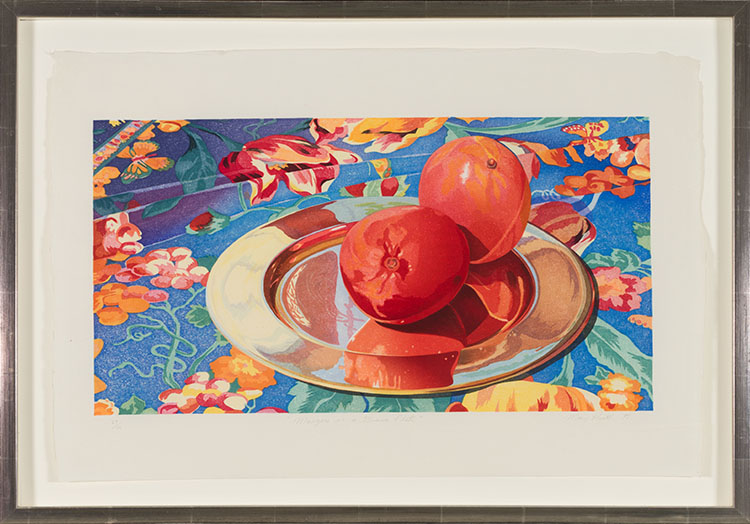 Mangoes on a Brass Plate by Mary Frances Pratt