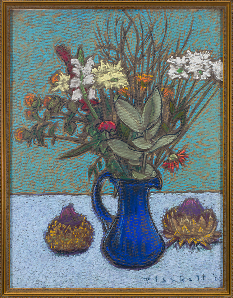 Flowers With Two Artichokes #2 by Joseph Francis (Joe) Plaskett