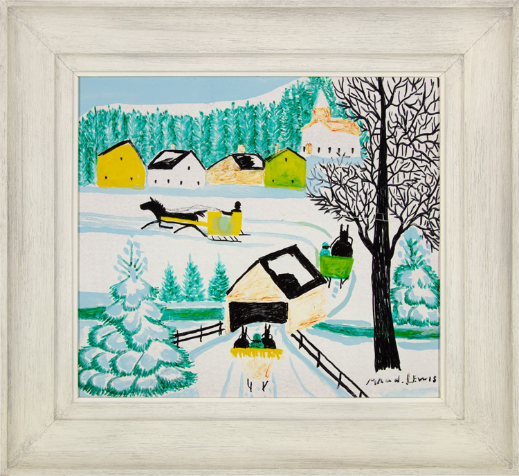 Covered Bridge in Winter by Maud Lewis