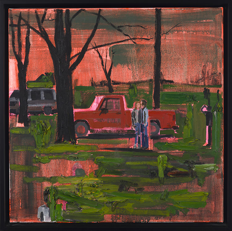 Untitled (Parked Truck Conversation) by Kim Dorland