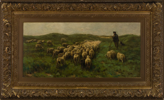 Shepherd with his Flock by Anton Mauve