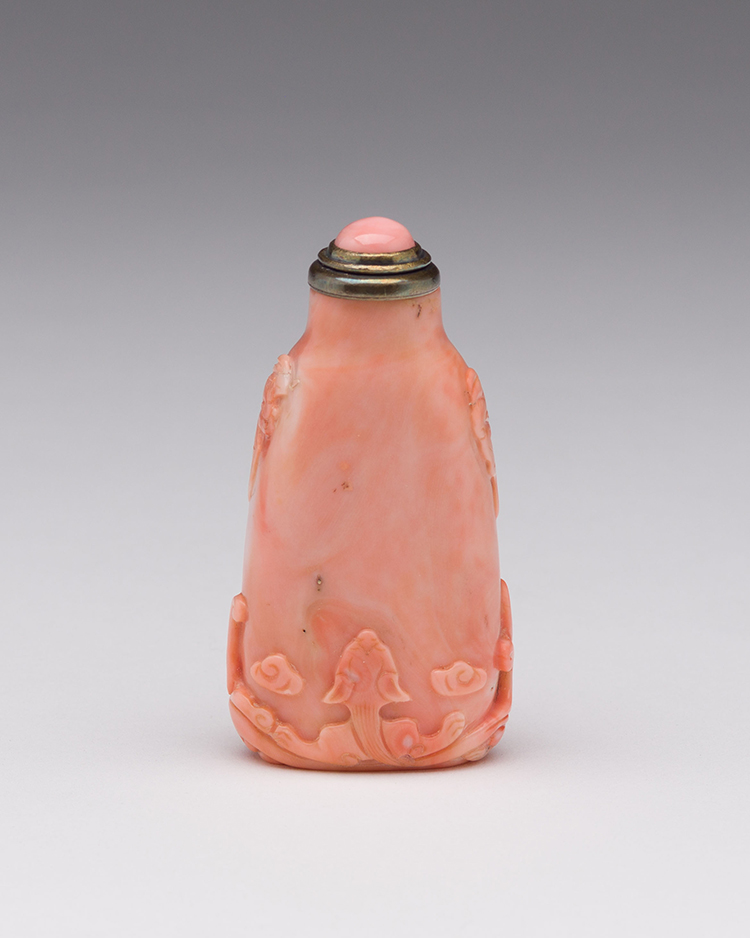 A Chinese Coral Carved "Dragon" Snuff Bottle, 19th Century by  Chinese Art